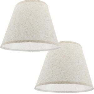 Set of 2 Linen-Look Drum Lamp Shades in Natural